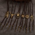 Western Cowboy Bolo Tie – Braided Cord Neck String Tie
