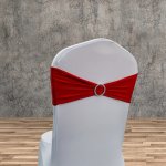 5PCS Chair Decoration Stretch Silvery Buckle Strap Chair Back Decoration No Tie Sleeve Chair Back Decoration Suitable For Weddin