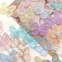 18/30PCS Assorted Embroidered Butterfly Organza Appliques Diy Sewing Craft Embellishments For Halloween Christmas New Year Home Decor Random Colors