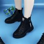 Women's Platform Plush Lined Ankle Boots Winter Warm Lace Up Snow Boots Thermal Outdoor Short Boots