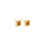 Princess Cut Citrine Stud Earrings In Yellow Gold