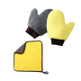 Ultimate Car Care Set - 4PIECE Microfiber Towel & Coral Fleece Washing Glove