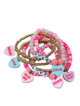 Pink Valentine Beaded Bracelet Pack 9-PIECE Set