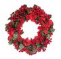 Wreath With Berries And Poinsettias 50CM