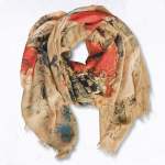 Face Print Bamboo Scarf - Toast Free
