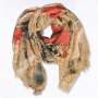 Face Print Bamboo Scarf - Toast / Free
