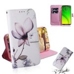 Magnolia Flower Pattern Coloured Drawing Horizontal Flip Leather Case For Motorola Moto G7 Power With Holder & Card Slots & Wall