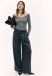 Off-the-shoulder Top - Dark Grey