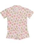 Pink Avocado Print Pyjama Set - 8 9 Pink