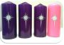 Advent Candles - Set Of 4 3 PURPLE/1PINK - With Bethlehem Star