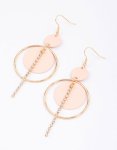 Blush Open Disc Cup Chain Drop Earrings