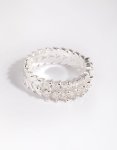 Silver Plated Cubic Zirconia Navette Ring - M l