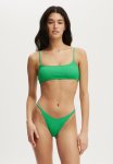 Cotton On Straight Neck Crop Bikini Top - Palm Leaf Crinkle