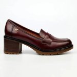 Noxer 9 High Block Heel Saddle Loafer - Burgundy - 8