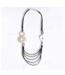 Multi Rubber String Shape Necklace - Black Free