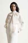 Organza Bow Blouse - 42 Ivory