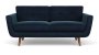 Vera 2 Seater Velour Navy Walnut Legs