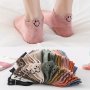 5/10/20 Pairs Simple Smiling Face Embroidered Ankle Socks Comfy & Breathable Short Socks Women's Stockings & Hosiery