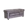 - Shapidio Velvet 3 Seater Couch - Grey