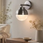 Haven Metal And Glass Wall Light Antique Brass Antique Silver - Antique Silver