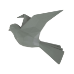 Matte Jungle Green Origami Bird Wall Art Small