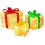 Set Of 3 Gift Boxes With Warm White LED Fairy Light