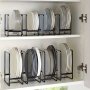 WONGIRL Metal Plate Holder Organizer - Uncharged Kitchen Cabinet Vertical Plate Rack - Dish Storage & Drying Rack For Kitchen Cupboard Accessories Durable Waterproof