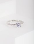 Silver Cubic Zirconia Engagement Ring Stack - M l