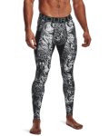 Men's Heatgear Armour Printed Leggings - Pitch Gray Md