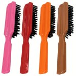Colorful Nylon Bristle Hair Comb For All Hair Types - Gentle And Effective Brush For Smooth And Shiny Hair