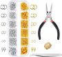1200PCS Open Jump Rings And Lobster Clasps Jewelry Findings Kit With Pliers