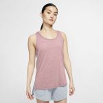 Nike Women's Yoga Layer Tank - Pink Glaze heather white rust Pink - Small