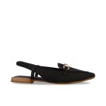 Raffia Slingback Flats -black