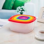7-PIECE Stackable Rainbow Food Storage Container Set