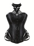 Gothic Halter Strapless Corset Bustier Tummy Control Jacquard Zipper Body Shaper Women's Lingerie & Shapewear