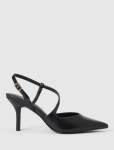 Lisa Asymmetrical Strapping Detail Court Heel - 40 Black