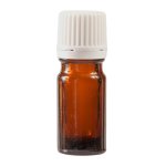 5ML Amber Glass Bottle With Slow Flow Dropper Cap - White