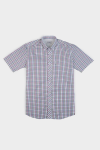 Slim Fit Check Short Sleeve Shirt - Wine - 3XL Red