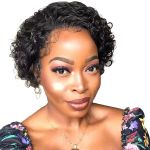 Short Bob Pixie Cut Wig Curly Human HAIR-13X1 Transparent Lace Frontal Wig