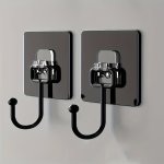 2PCS Large Heavy-duty Wall Hook Self-adhesive Hook Multi-purpose Coat Towel Key Sundries Hook Waterproof Bathroom Toilet Kitchen
