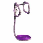 CAT Rogz Z 8MM Night Reflective Lead And H-harness Combination Purple Budgies Design Waggs Pet Shop