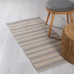 Box Rug Light Grey Stripe