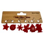 Plastic Wine Glass Charms 6 Piece Red