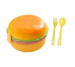 3 Compartment Burger Lunch Box With Spoon & Fork