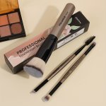 3PCS Makeup Brushes Set With 1PC Carrying Case Makeup Tools Combo Set Foundation Brush Eyebrow Brush Eye Shadow Brush Blending B
