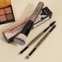 3pcs Makeup Brushes Set With 1pc Carrying Case Makeup Tools Combo Set Foundation Brush Eyebrow Brush Eye Shadow Brush Blending Brush Set For Travel