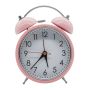 Retro Design Twin Bell Quartz 17CM Alarm Clock - Pink