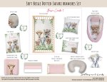 Cot Duvet Bedding Soft Beige Dotted Safari Branches Set