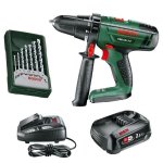 Bosch - Cordless Lithium- Ion Hammer Drill Kit And 7 Piece Drill Bit Set