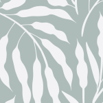 White Leaves Pvc Table Runner